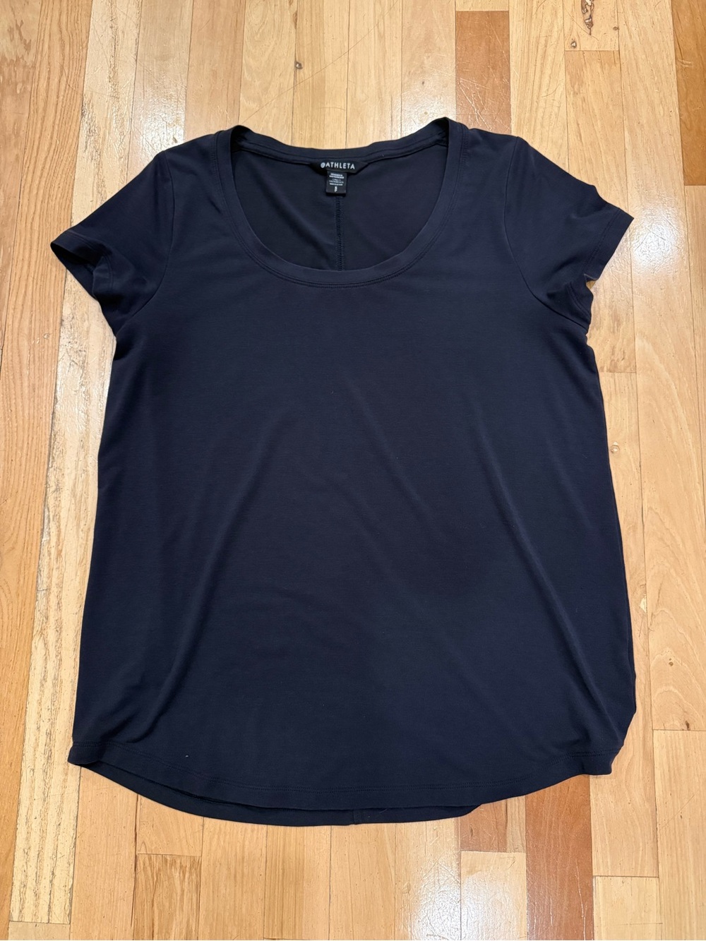 Athleta Women's Black Scoop Neck Short Sleeve Top, Size Small